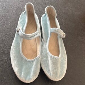 Women’s Blue Velvet Ballet Flats